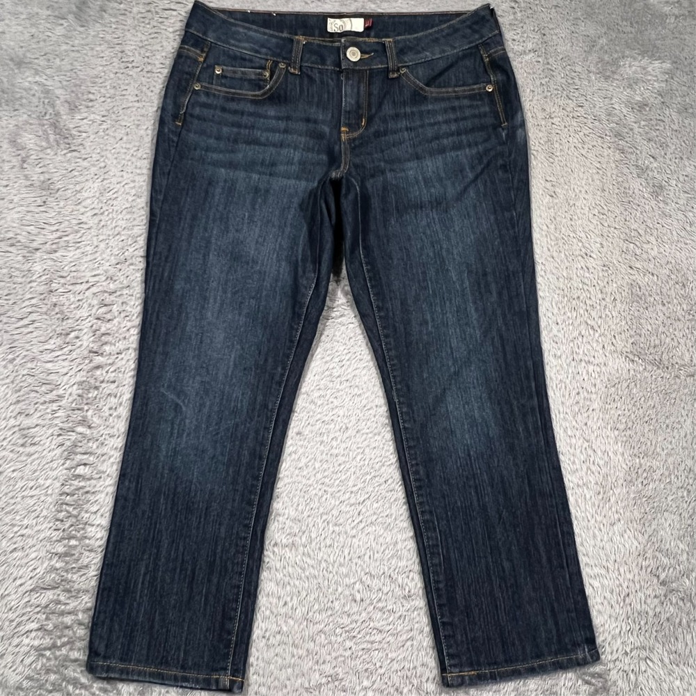 So Cropped Jeans‎ Blue Denim 5-Pocket Stretch Women's Junior's 11 32x24